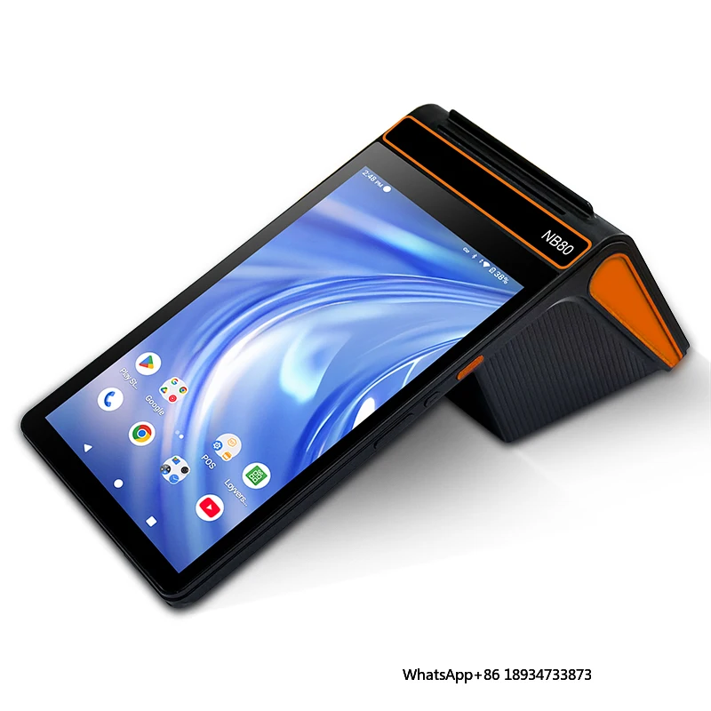 Terminal POS portátil todo en uno NB80 Android 13 NFC para camiones de comida, solución de pago para lector de tarjetas de pequeñas empresas al por menor
