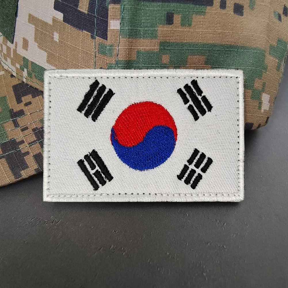 1pc South Korea Embroidered Patches Korea Flags Tactical Military Stickers Jacket Armband Badge Tactical Stickers for Clothing