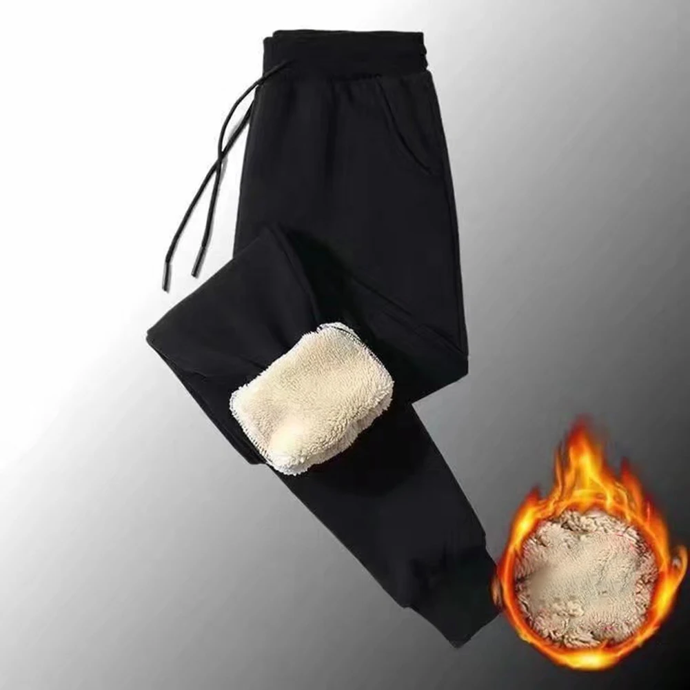 Joggers Trousers Pants For Daily Hardwearing Men Suede Thermal Thicken Warm Casual Casual Sport Pants Fleece Lined