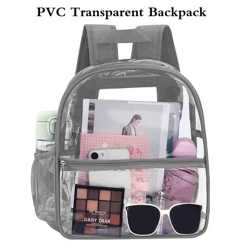 Practical Transparent Backpack Student Bag Large Capacity Waterproof Travel Storage Pouch Shoulder Backpack Outdoor Supplies