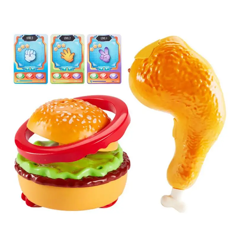 

Remote Control Hamburger Battery Powered RC Hamburger With Music Light Realistic Chicken Legs Cute Interactive Trick Toy Set For