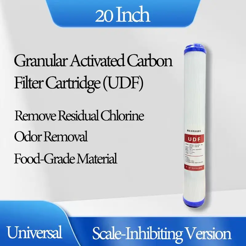 20 inch Granular Activated Carbon (GAC) Water Filter, Universal Standard Cartridge, Removes Chlorine Bad Smell, for Reverse Osmo