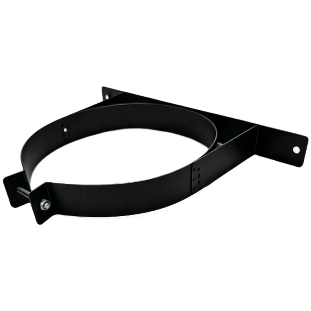 1pc Chimney Pipe Mounting Bracket Wall Mount Pipe Clamp Bracket For Single Wall Pipes Chimney Flue Dark Metal Fastener 100-180mm