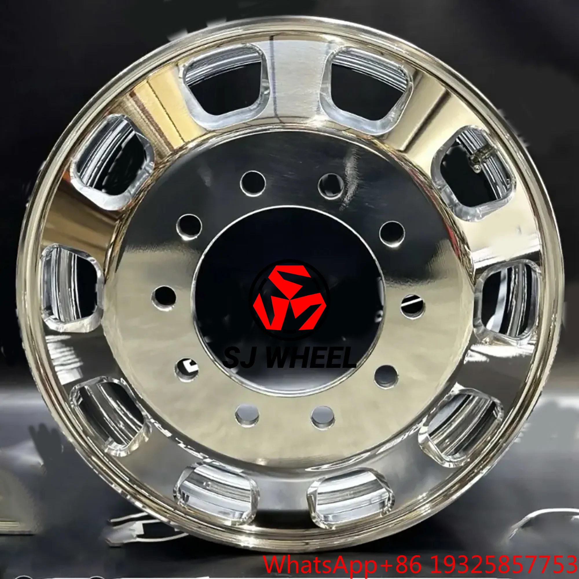 SJ Rims Custom 22.5 Inch 10 Hand Hole Polished Forged Aluminum Truck Wheel for Semi Truck Trailer Kenworth Peterbilt