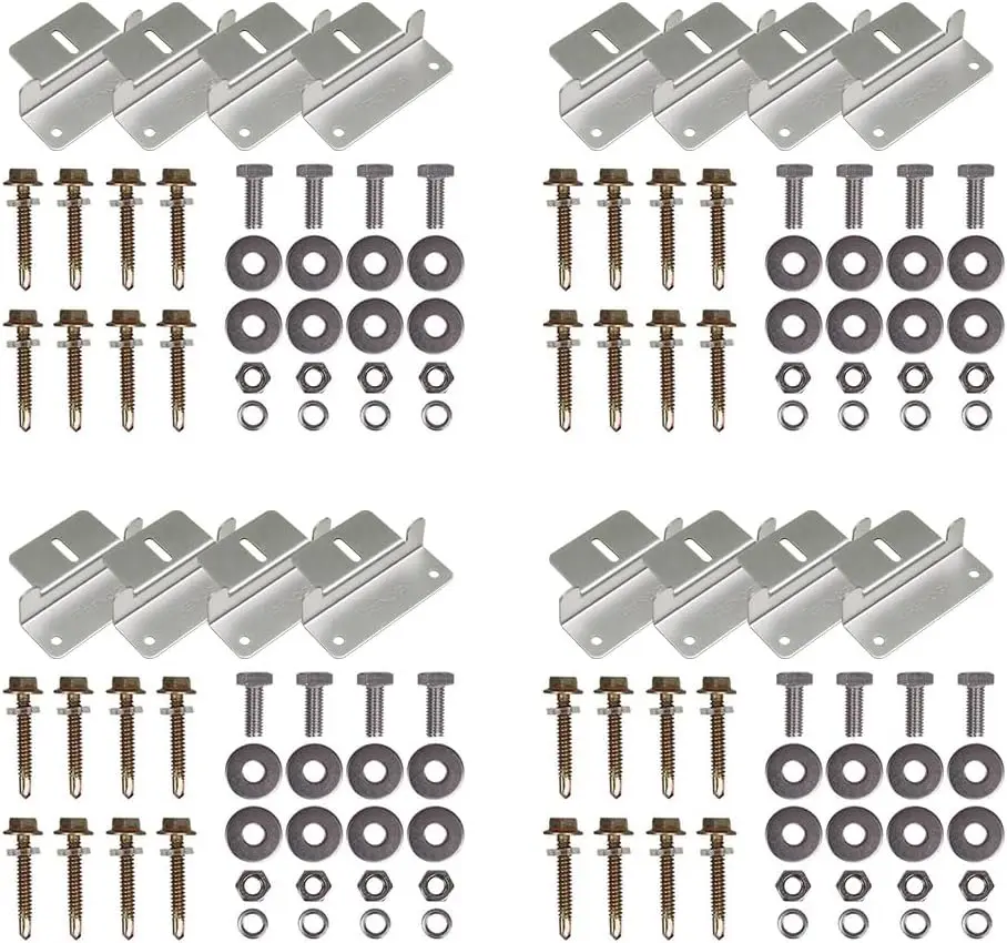 16 Units Solar Panel Mounting Brackets,Z Bracket Sets Lightweight Aluminum Corrosion-Free for RV, Trailer, Boat, Yachs, Wall