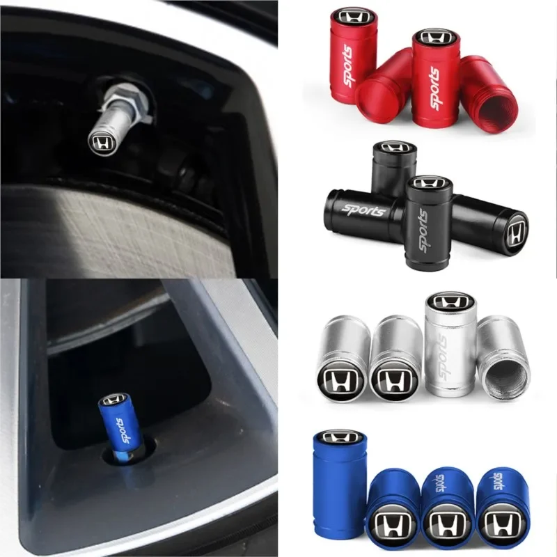 4 pièces de capuchons de valve étanches pour pneus de voiture, compatibles avec Honda CR-V Civic Accord HR-V Fit City Pilot WR-V Passport BR