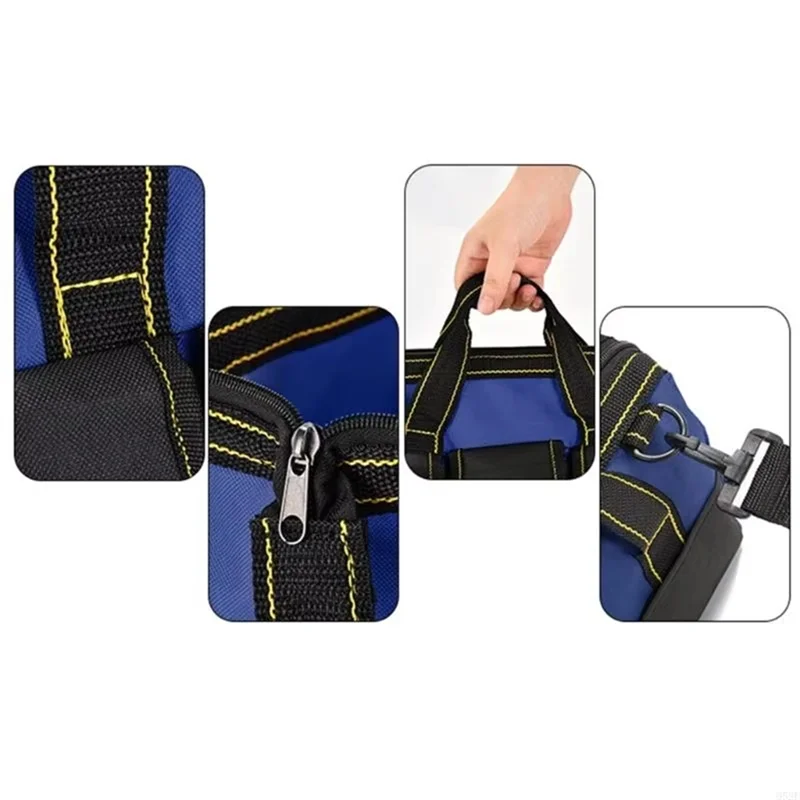 

A74E-3 Pack Heavy Duty Tool Bag For Electricians - 13 Inch Wide Mouth Waterproof Power Drill Organizer