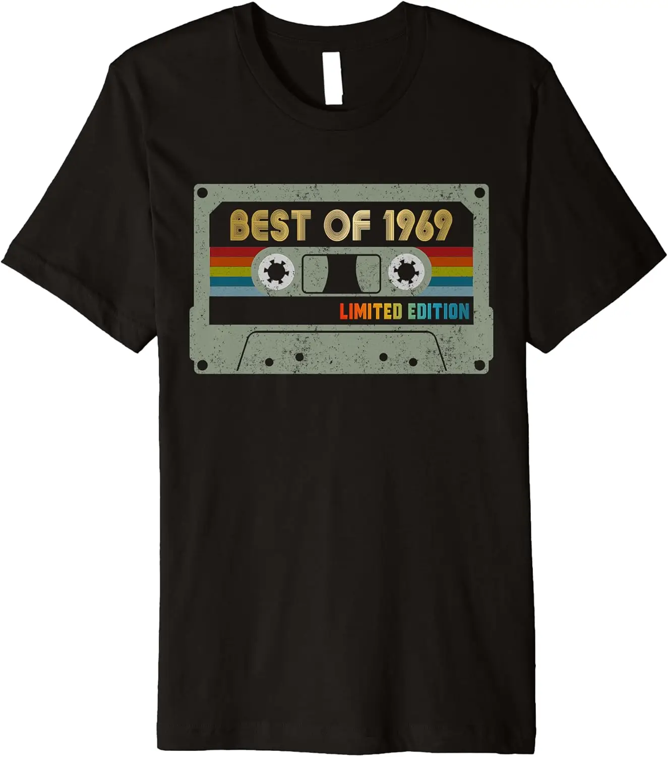 Vintage 50th Birthday 50 Years Old Best Of 1969 Cassette Premium T-Shirt,Crew T-shirt