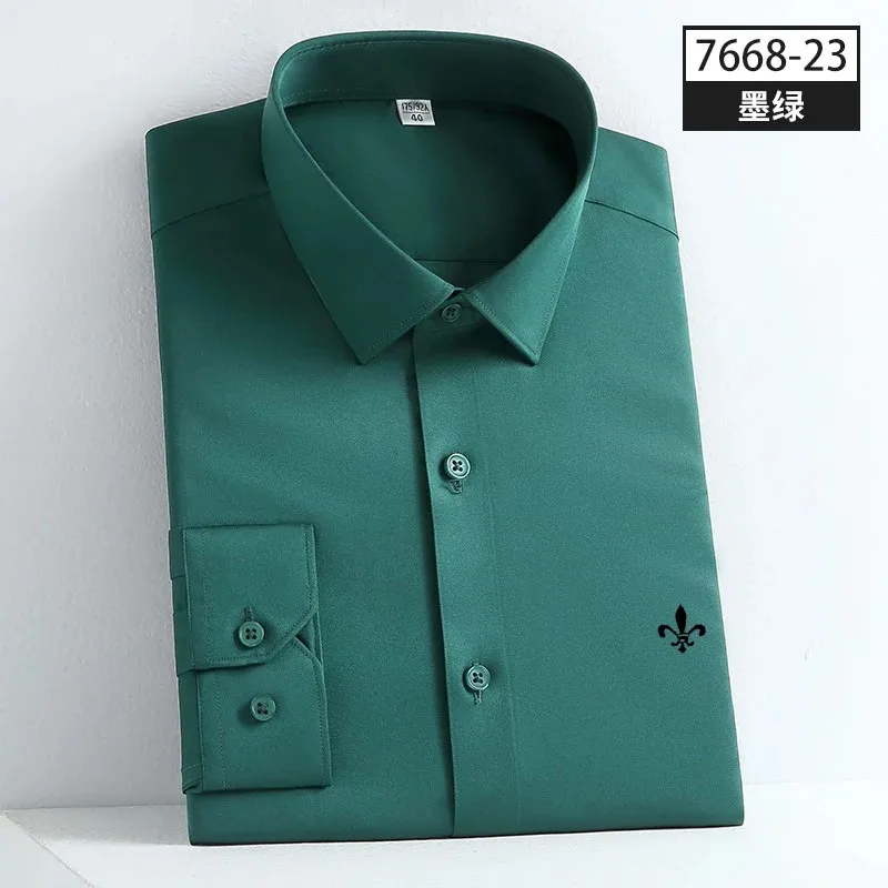 Erstklassige nova marca de moda cor sólida luxo designer camisas 2023 masculino fino ajuste camisa manga longa clássico lässig