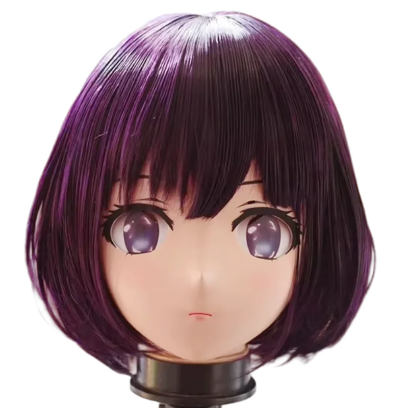 (RAIGEKI MAKS 78) Resin Lolita Crossdresser DOLL BJD Cosplay Crossdress Full Head Kigurumi Anime Yasuraoka Hanabi Cosplay Masks