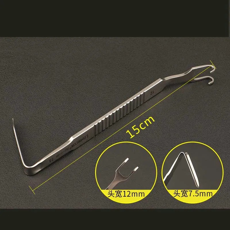 Mandibular right angle hook double head stainless steel nose plastic surgery instrument nose hook L type nose deep pull hook