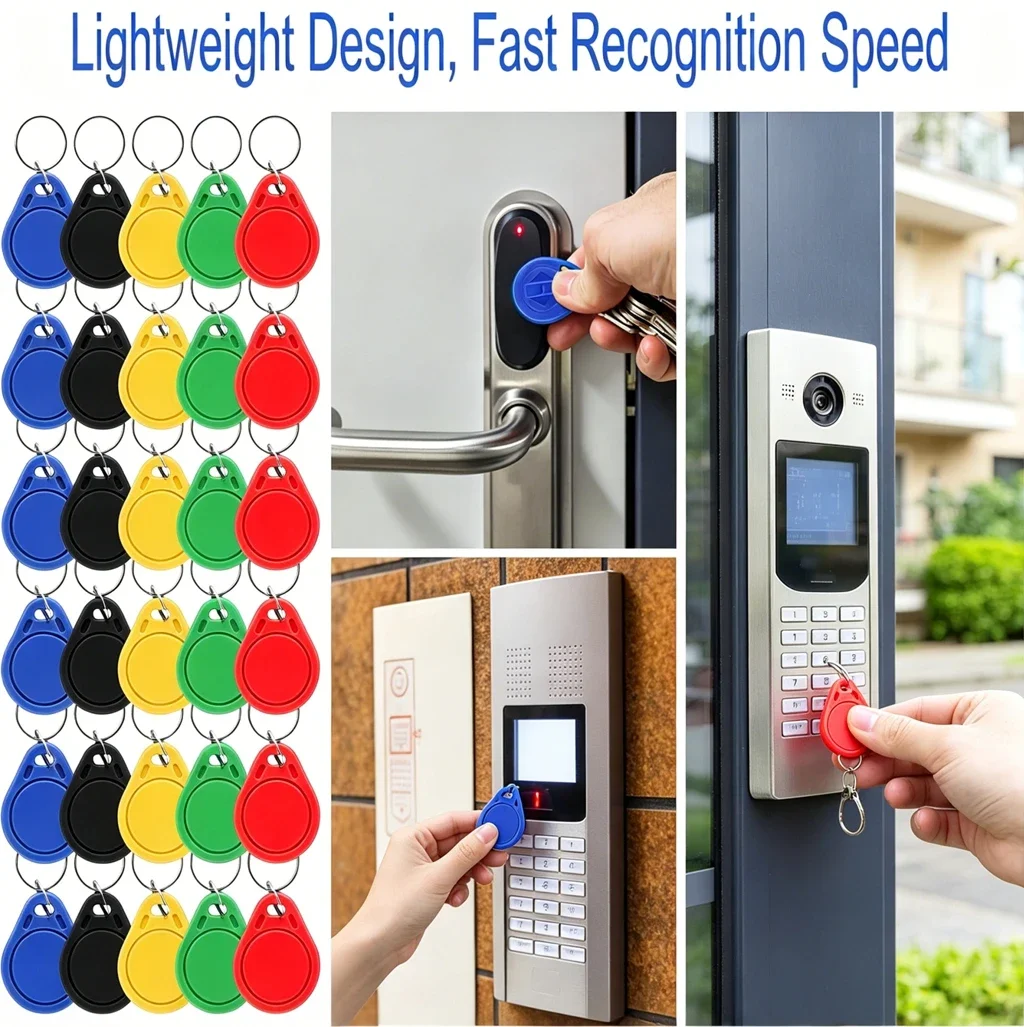T5577 125KHz RFID Writable Key Tags Rewritable Copy ID Keyfobs Buckles for Garage Door Office Access Card Duplication