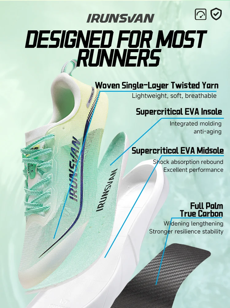IRUNSVAN Full Plam Carbon Plate Trail-Laufschuhe für Herren, 2026, hochwertige, trendige Schuhe, neue ultraleichte Laufschuhe, Sport – Detail 5