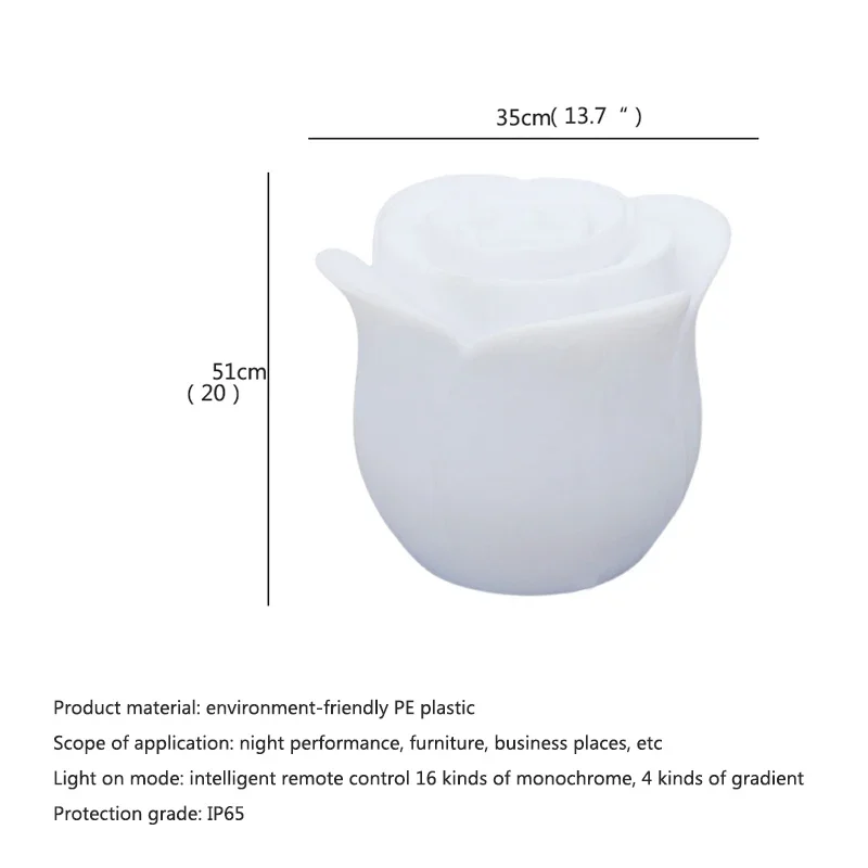 PLLY Modern Flower Landscape Lamp USB Electric Creative Lawn Light LED Remote Control Waterproof IP65 for Hotel Garden