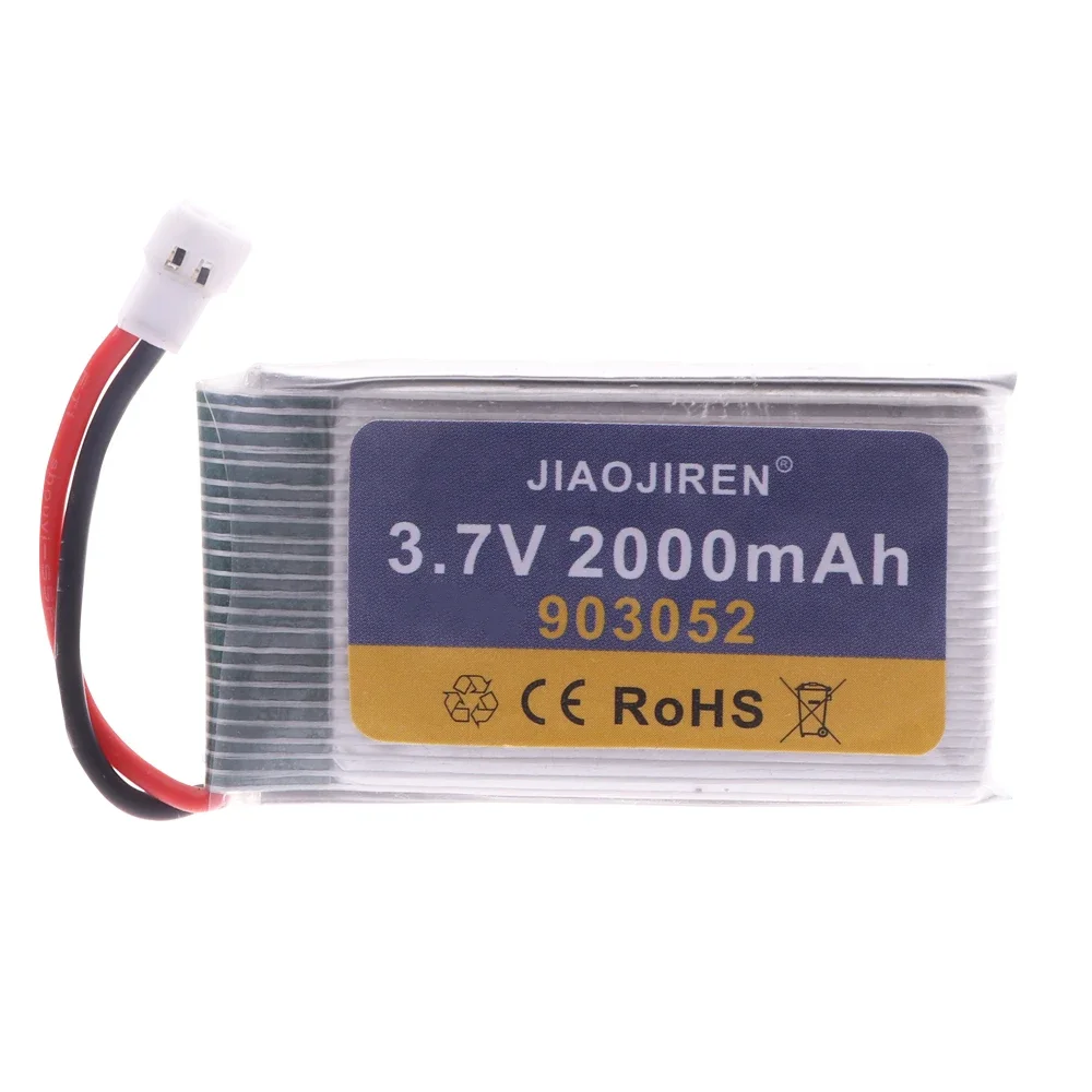 903052 3.7V 2000mAh Lipo Battery and charger for Syma X5 X5C X5SW X5SC X5S X5SC-1 M18 H5P RC Quadcopter Parts 3.7V XH2.54 PLUG