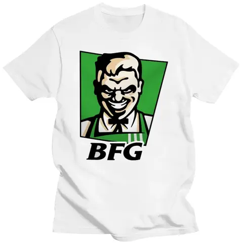 Bfg Retro Doomguy Chicken Fried Funny Logo Black T-Shirt S-6Xl