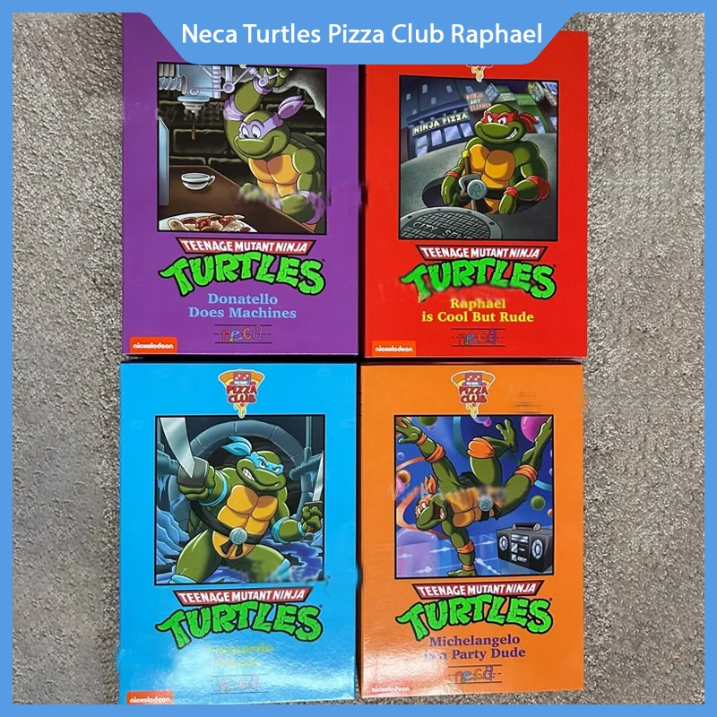 

In Stock Original Neca Turtles Pizza Club Raphael Leonardo Michelangelo Donatello Anime Action Figures Model Toys Kid Gifts