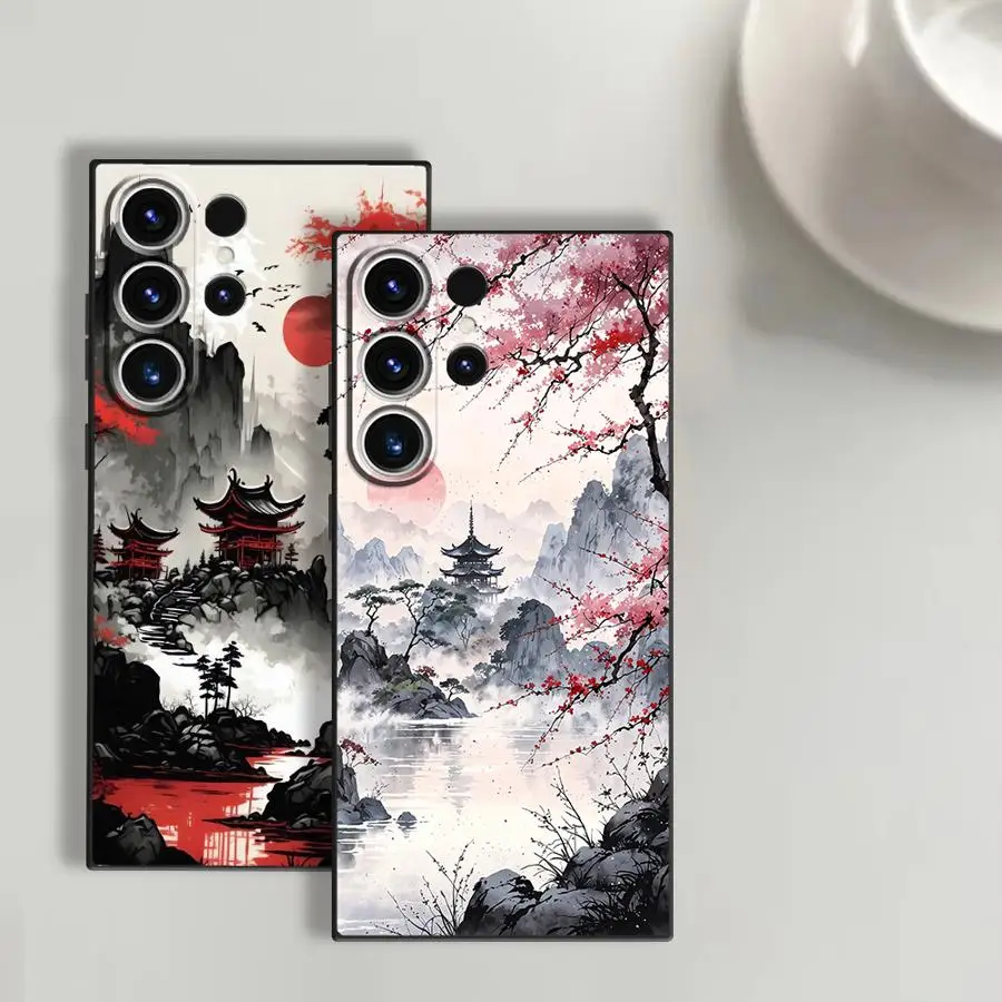 Funda Phone Cover Case for Samsung Galaxy S26 Ultra S25 Plus S21 FE S23 Note 20 8 9 10 S20 Ultra S24 S10 S9 Wash Painting