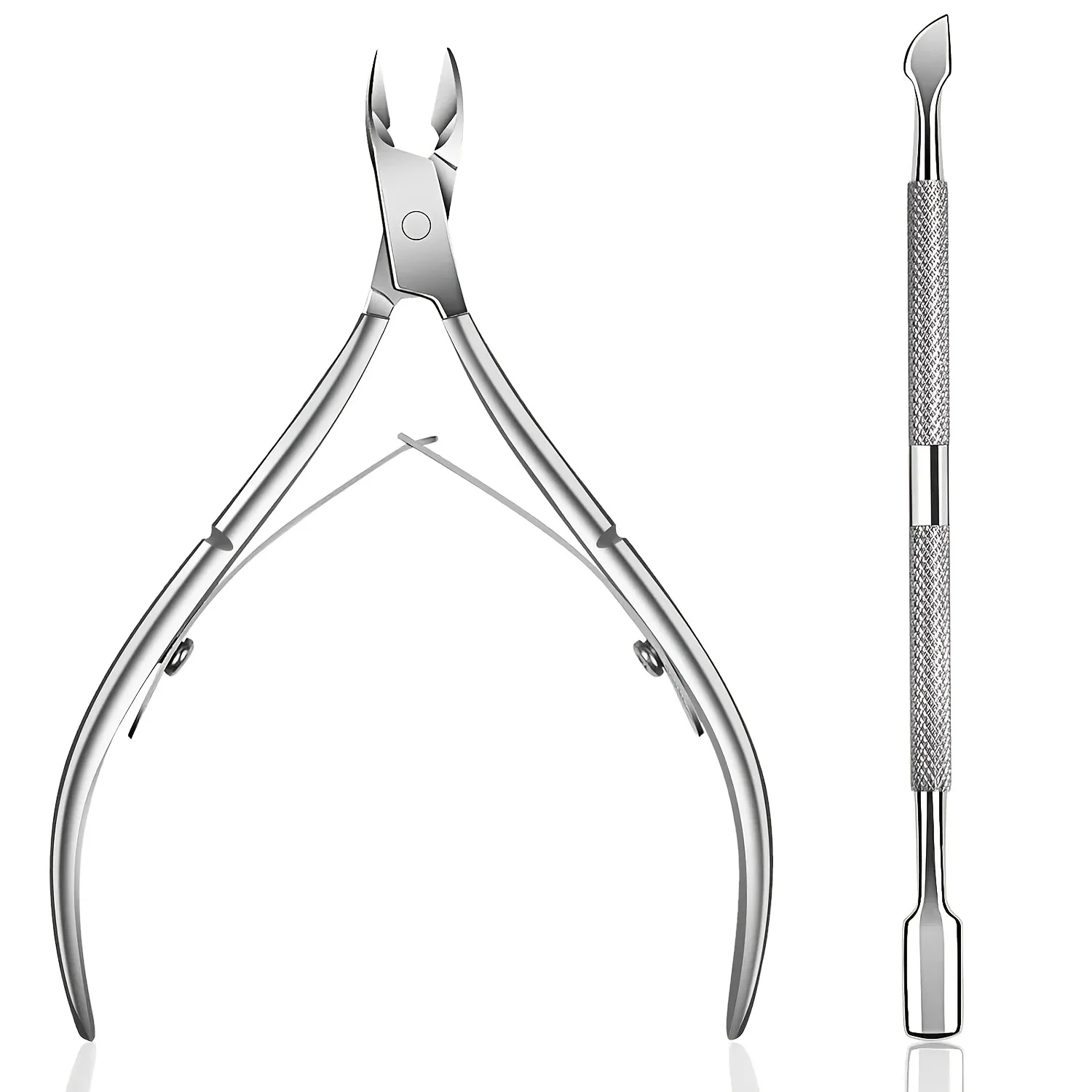 

2pcs Cuticle Trimmer with Cuticle Pusher - Cuticle Remover Cuticle Nipper Professional Stainless Steel Cuticle Cutter Clipper