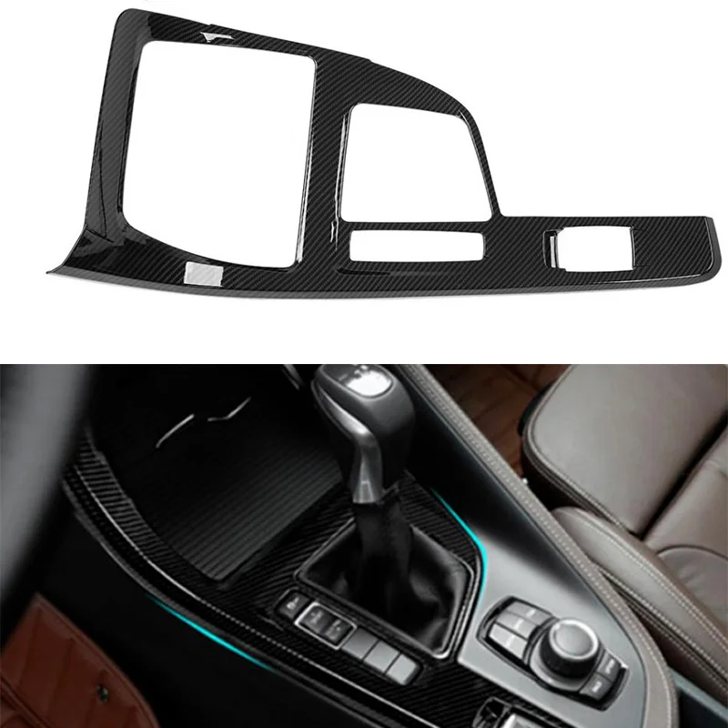 Carbon Fiber Style Abs Updated Car Styling Gear Shift Panel Cover Trim For Bmw X1 F48 2016 2017 2018 2019