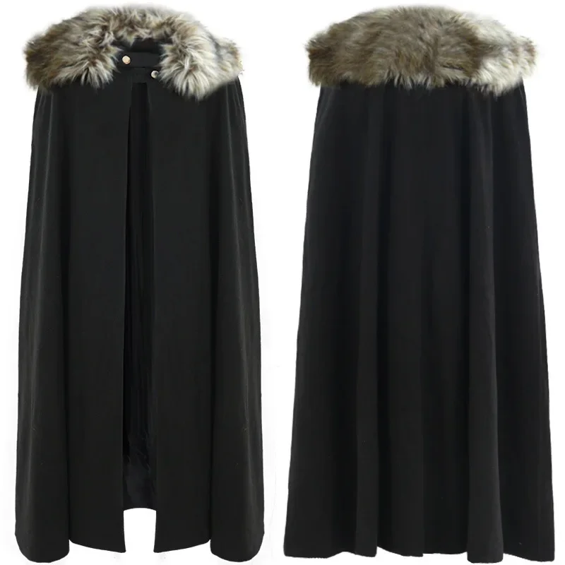 

Halloween Men's Tweed Coat Retro Solid Color Cloak