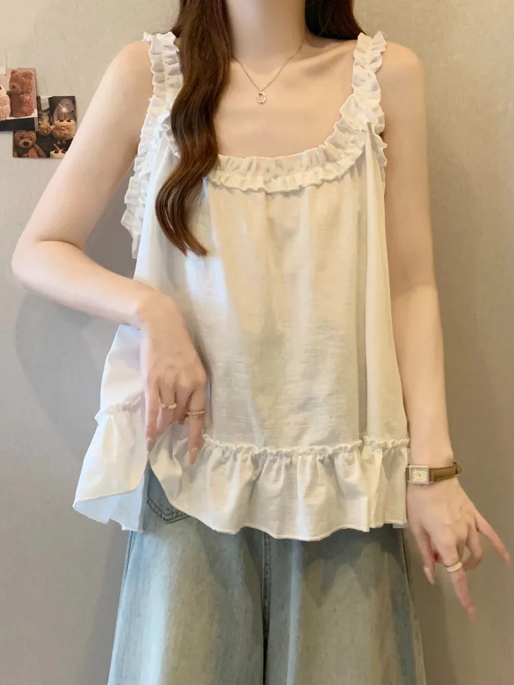 Gilet Svel allentato Top cinturino in legno Capispalla estivo di grandi dimensioni da donna Faion Sensation Abbigliamento interno Casual Sle