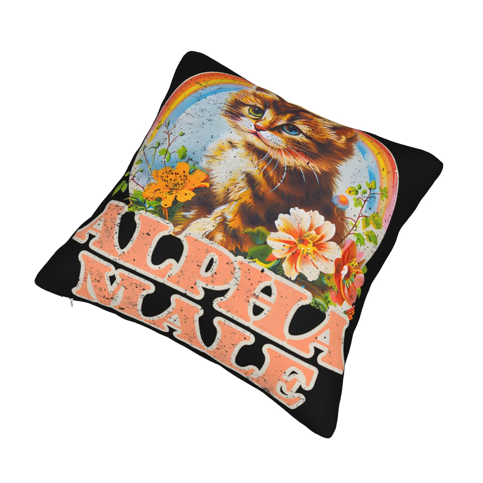 Decorative Pillow Cover Alpha Male Cat Kitten Funny  Merch Bed  Throw Pillow Case Cover Square Multi-Size