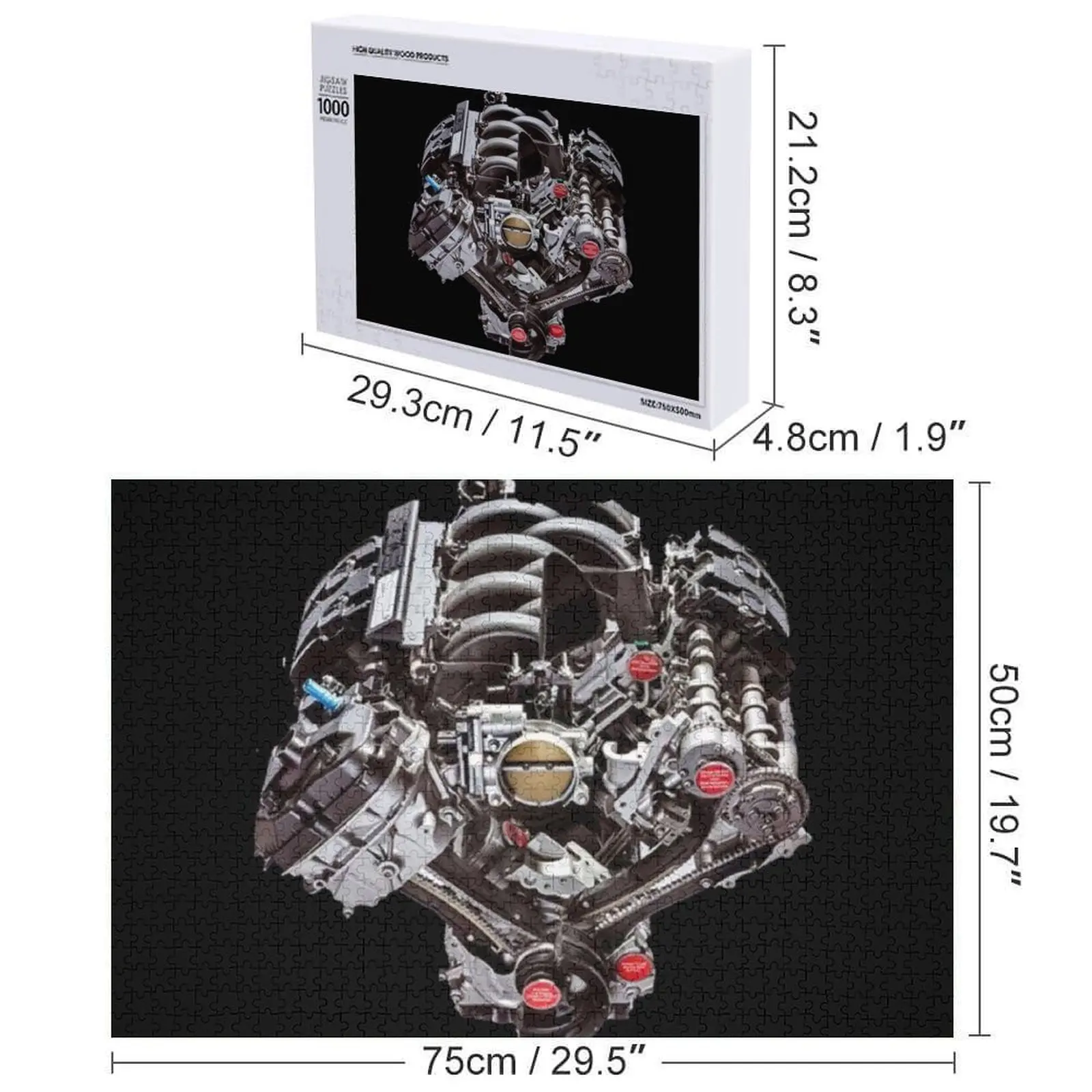 V8 エンジン ジグソーパズル カスタム名 子供のおもちゃ パーソナライズされたおもちゃのパズル