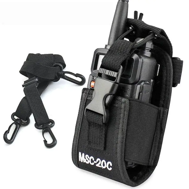 1 Conjunto MSC - 20C Suporte Multifuncional para Rádio - Bolsa Universal de Nylon para Walkie Talkie UV-5R TYT ICOM, Estojo Durável para Rádio Bidirecional