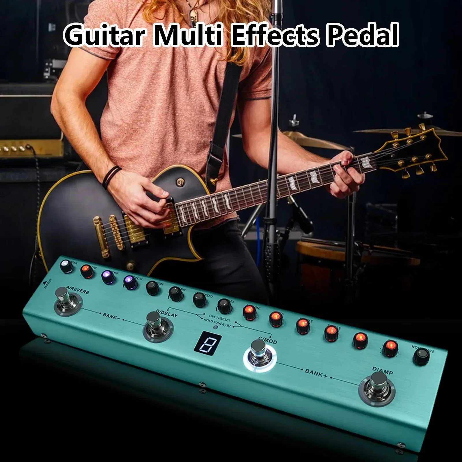 Tank G Guitar Multi-Effects Pedal 36 Presets,9 Preamp Slot,3-Band EQ,8 IR Cab Slot,3 Modulation/Delay/Reverb Effect M VAVE