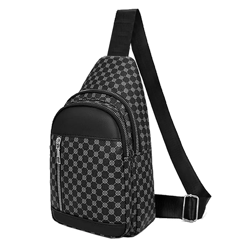 Bolso de pecho funcional de estilo neutro para mujeres y hombres con diseño de puntos de retales, adecuado para bolsos de un solo hombro de negocios
