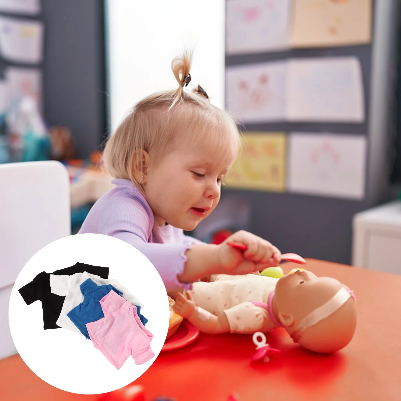 

4Pcs T Shirt Set Delicate Lightweight Wear-Resistant Costume Perfect for Decoration Party Wedding Small Stuffed