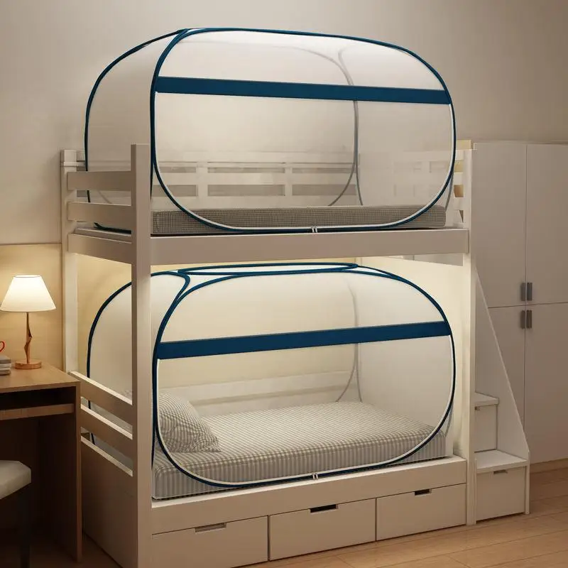 

Новая складная москитная сетка 2026 года для двухъярусной кровати (верхний и нижний ярус) в стиле монгольской юрты для студенческих общежитий, не требует установки