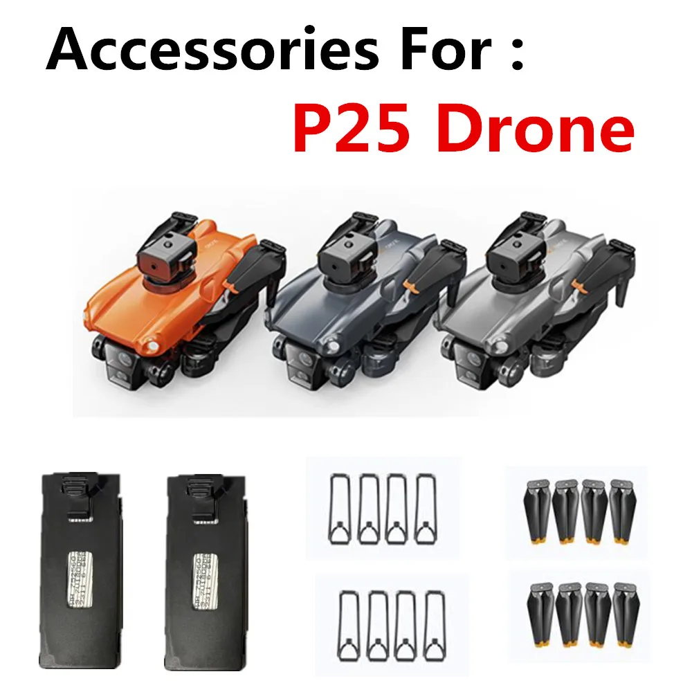 Drone Battery Accessories use For P25 Drone 3.7V 1800Mah / 3600Mah  Battery/ Propeller Blade/ USB Line/ For P25 Drone spare