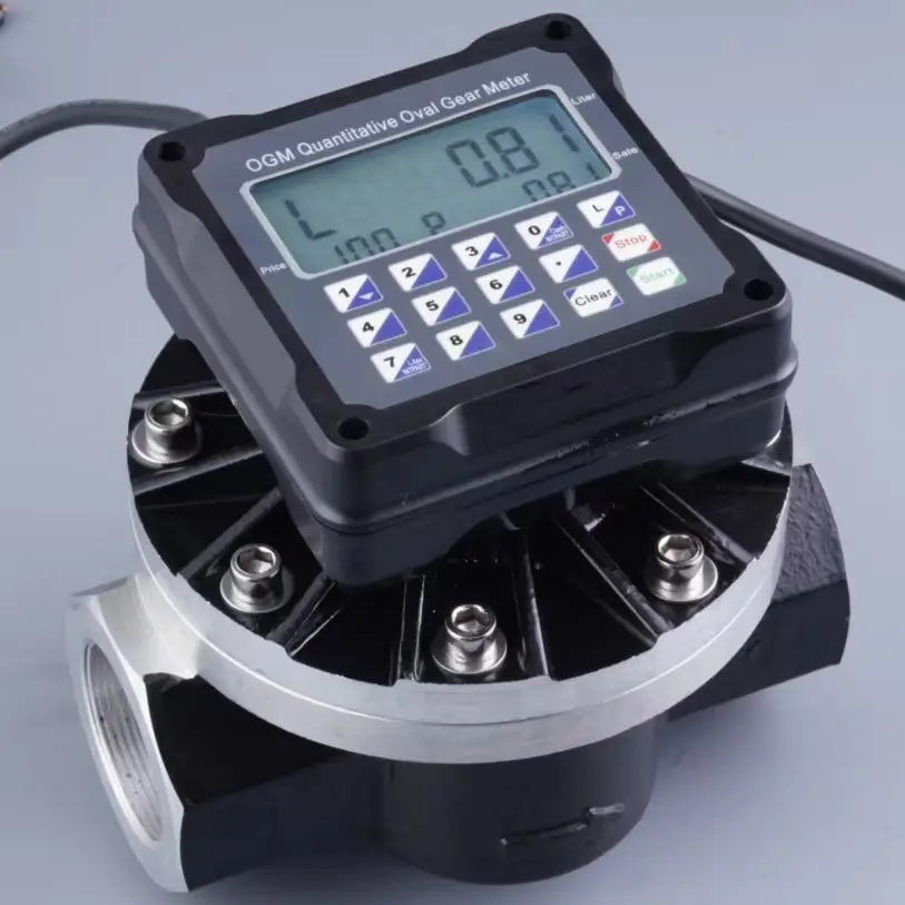 Industrial Programmable Preset Oval Gear Flow Meter Digital Display Batch Control Fuel/Oil Dispenser Flowmeter