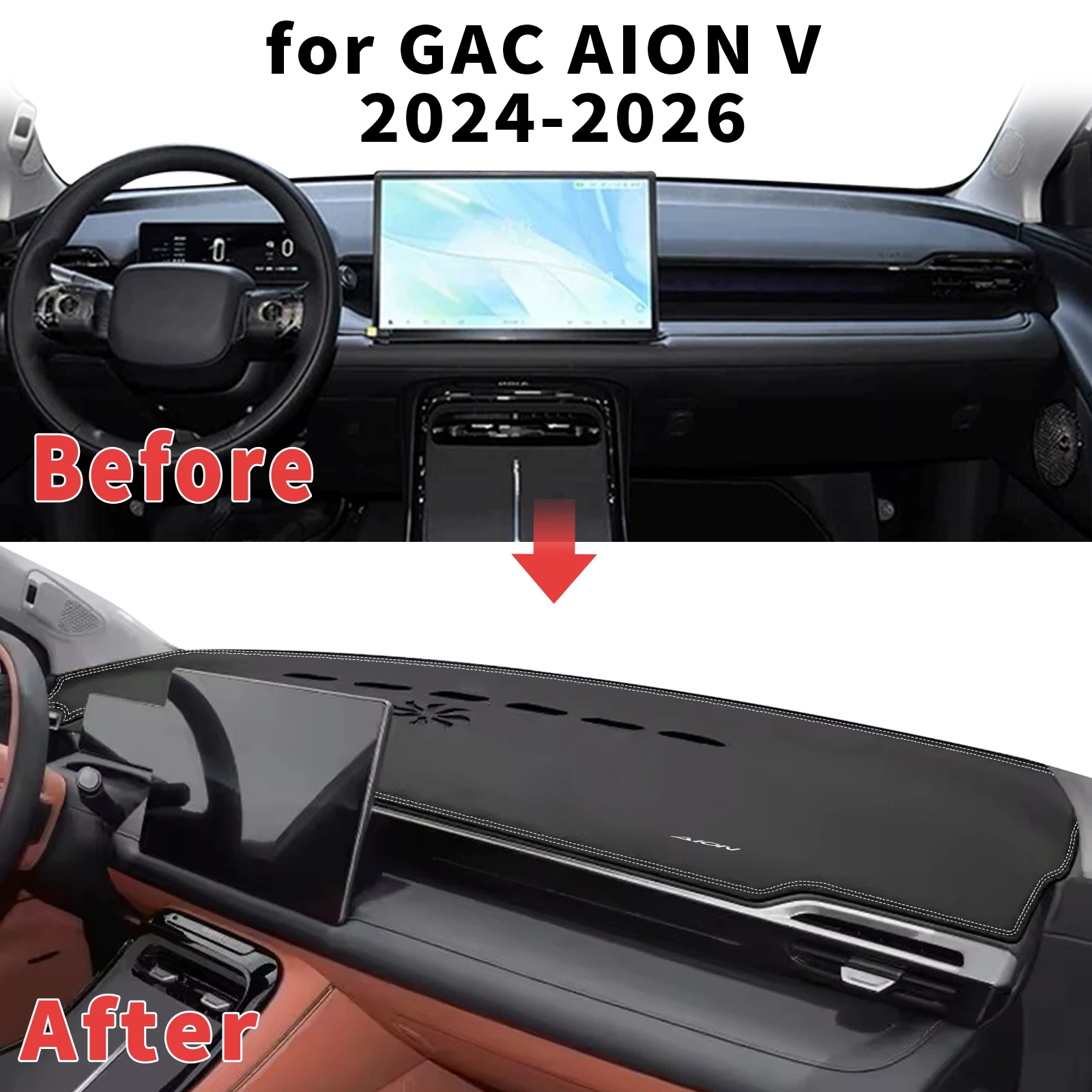 gac-aion-v-2024、2025、2026年モデル用-ダッシュボードカバー、日よけ、紫外線カット、反射防止、カーペットマット、自動車用ダッシュマット
