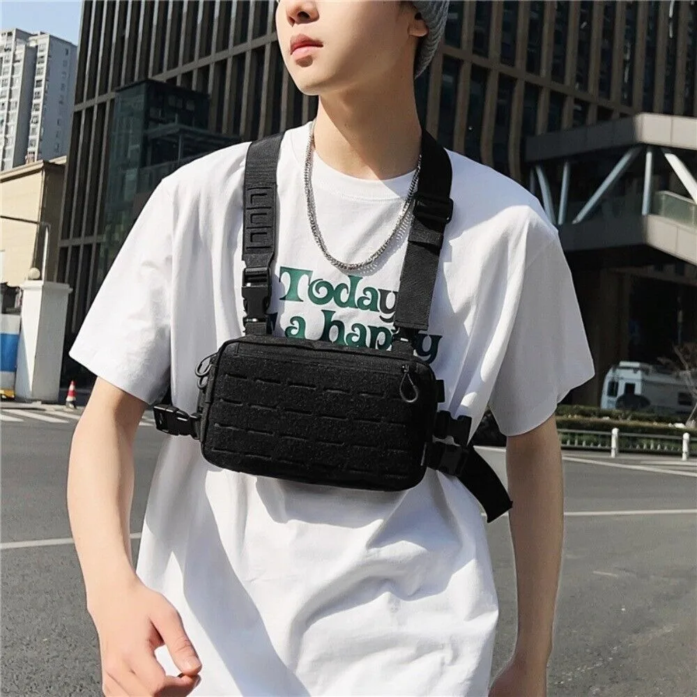 

Unisex Double Shoulder Chest Bag Double Shoulder Oxford Cloth Message Bag Multifunctional Adjustable Streetwear Bag Outdoor