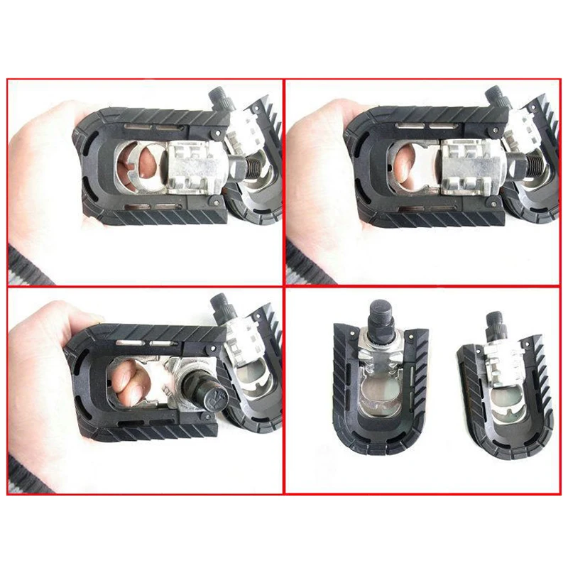 Pair Mountain Bike Pedals Aluminum Alloy Folding Pedal Pedal Labor-saving With Safety Reflective Sheet Parts