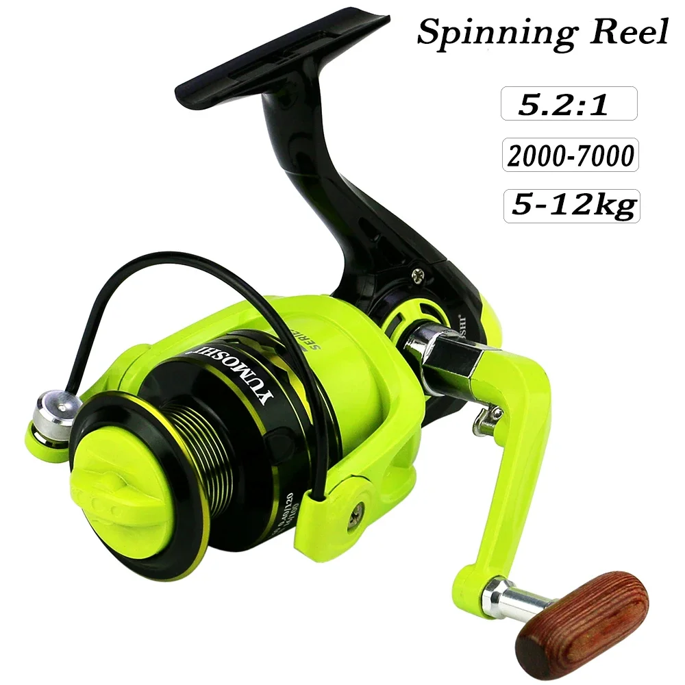 Spinning Fishing Reel 2000-7000 Ultralight Surfcasting Reel 5.2:1 Gear Ratio 26LB Max Drag Metal Spool For Freshwater Saltwater