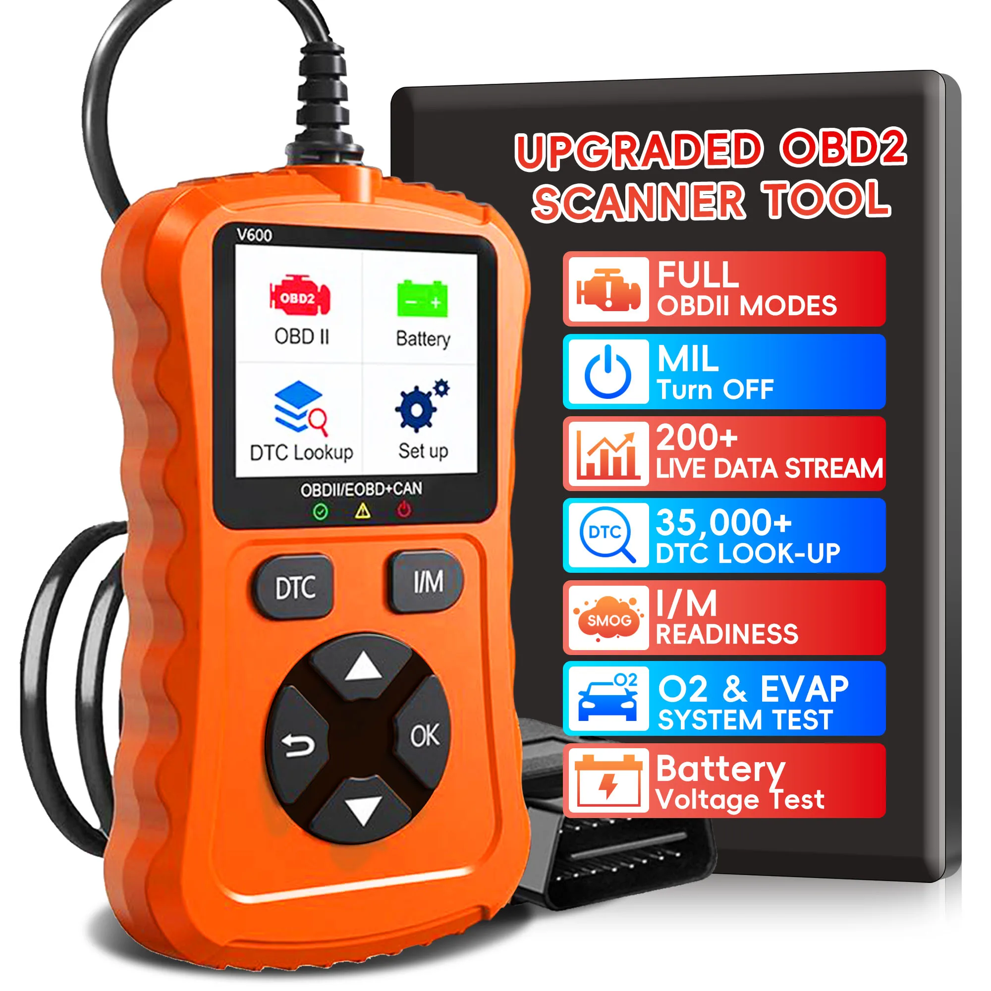 

Диагностический инструмент сканера OBD2, проверка света двигателя, считыватель автомобильных кодов с сбросом, прямые данные, рамка для замораживания, диагностический инструмент автомобильного сканера