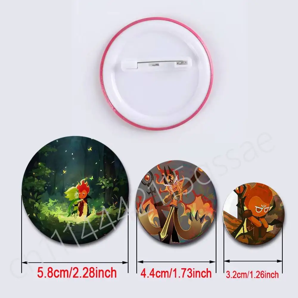 Fire S-Spirit Cookie Run Cartoon Enamel Pins Anime Game Character Brooches for Backpack Accessories Snap-in Badges