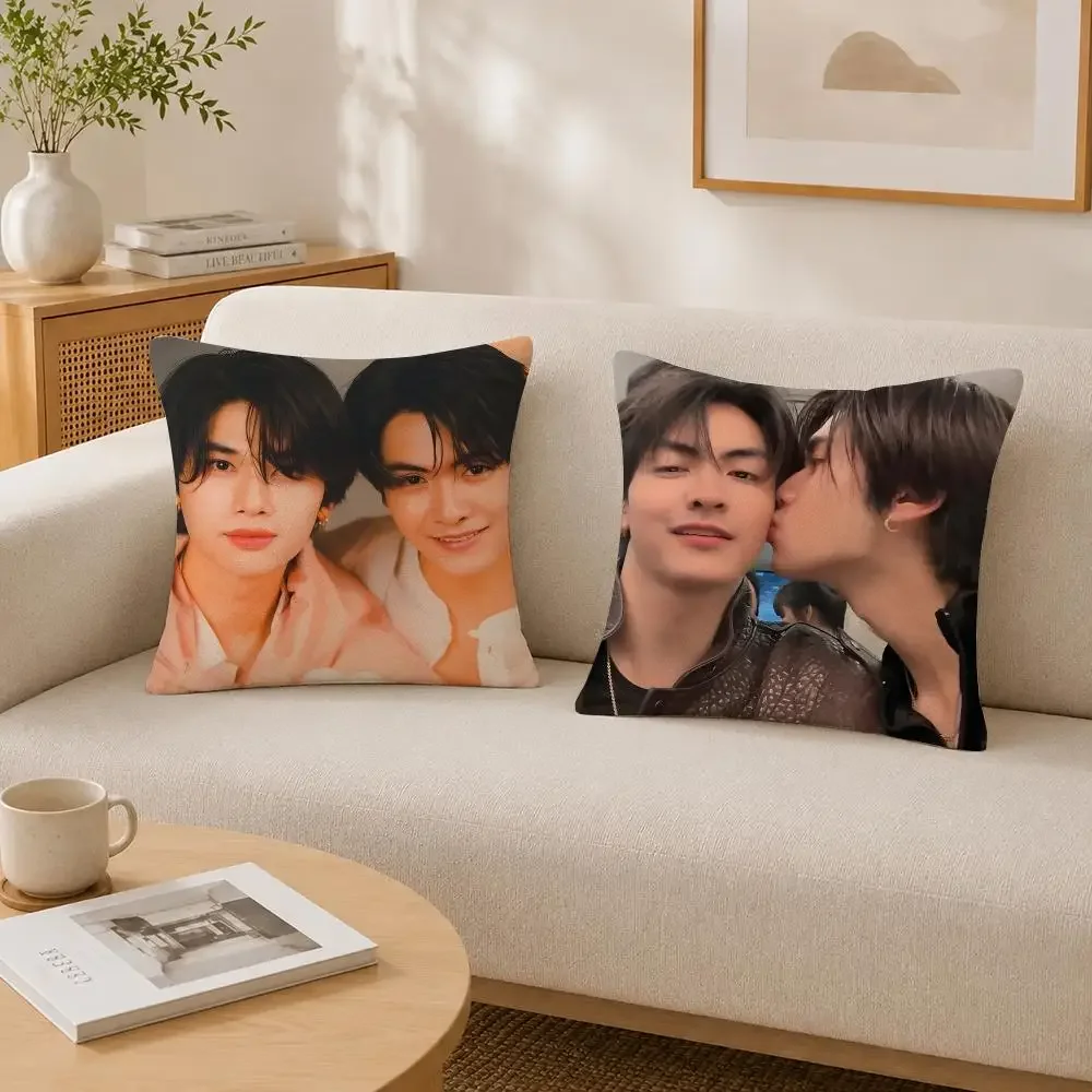 Actor Firstkhaotung joongdunk Cushion Cover Soft Fluffy Short Plush  Pillow Case Home Decor