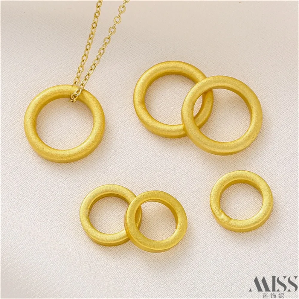 Matte Gold 18K Gold Bag Color Thickened Running Ring Closed Circle DIY Bracelet Necklace Gasket Connector Jewelry Accessories