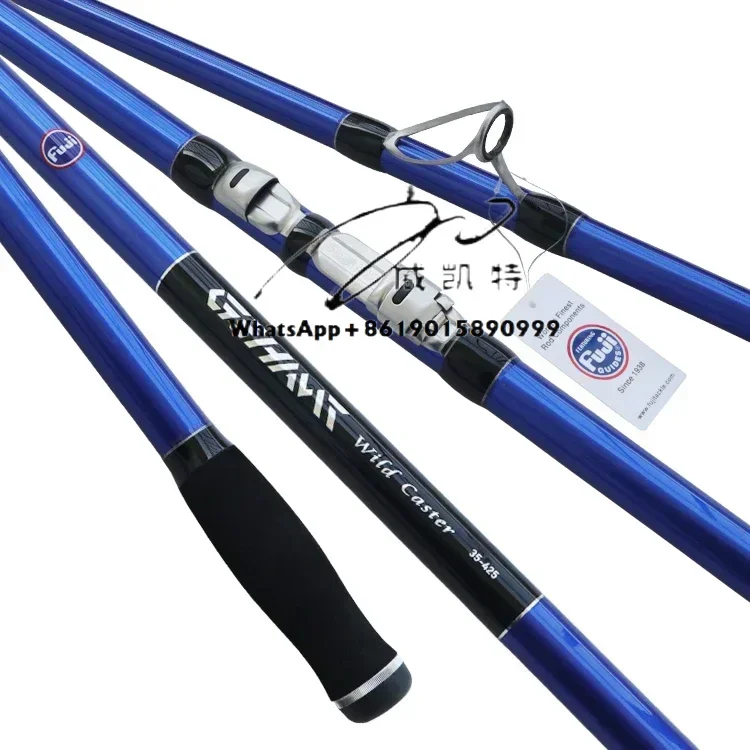 4.25M Carbon Hard 3-section Fuji Guide Telescopic Fishing Surfing Rod Ultra Hard Beach Long Fiji Scroll Seat