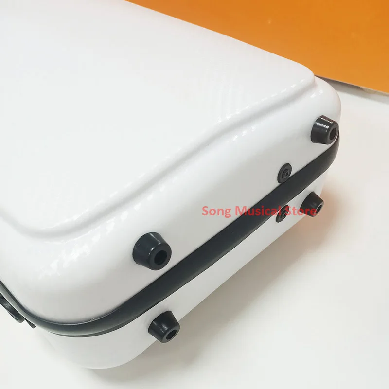 USA Low Tax Carbon Fiber Violin Case 4/4 Detachable Music Bag with lightweight Dual Password Lock Square Box on Both Shoulders