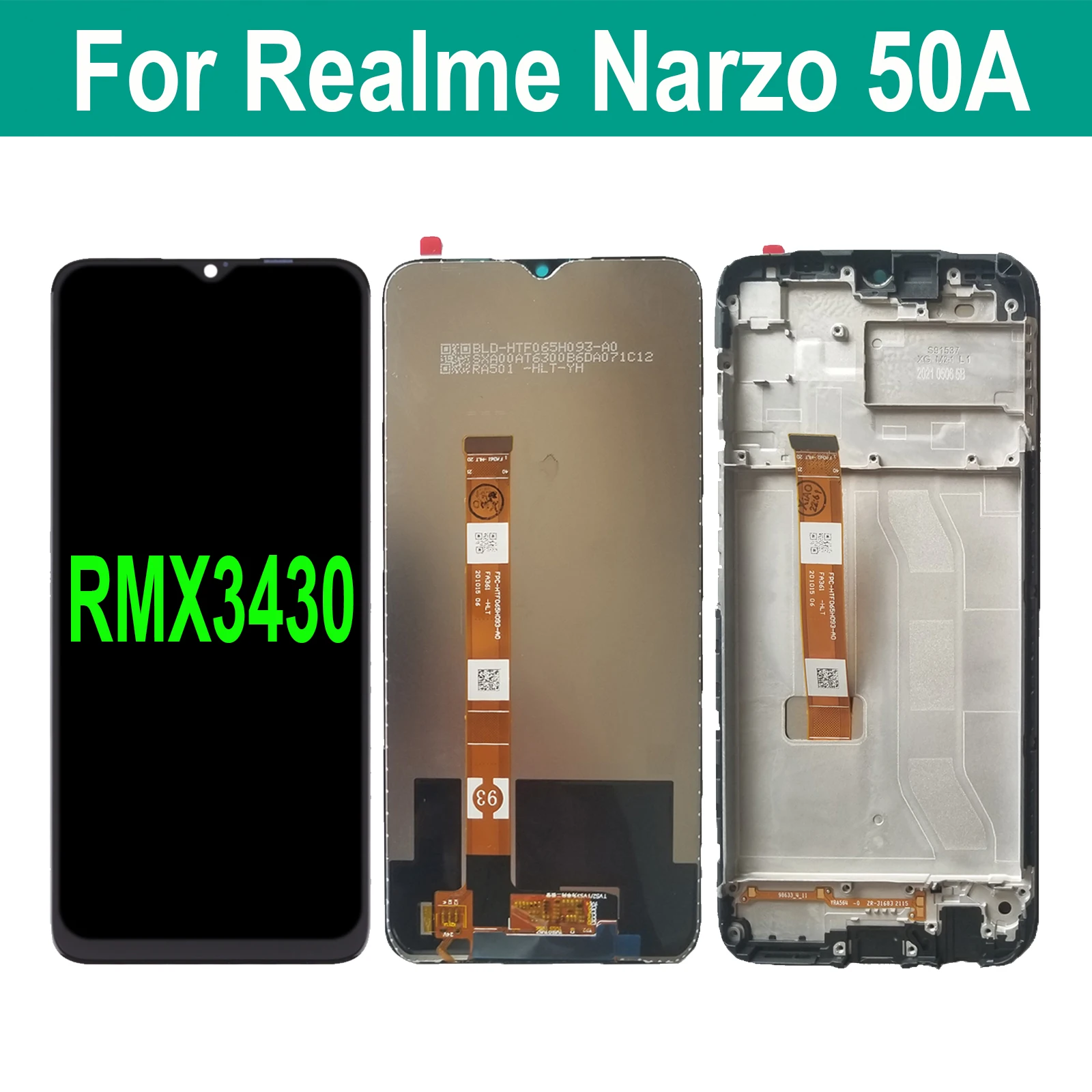 

6.5" For Realme Narzo 50A RMX3430 LCD Display Touch Screen Digitizer Assembly