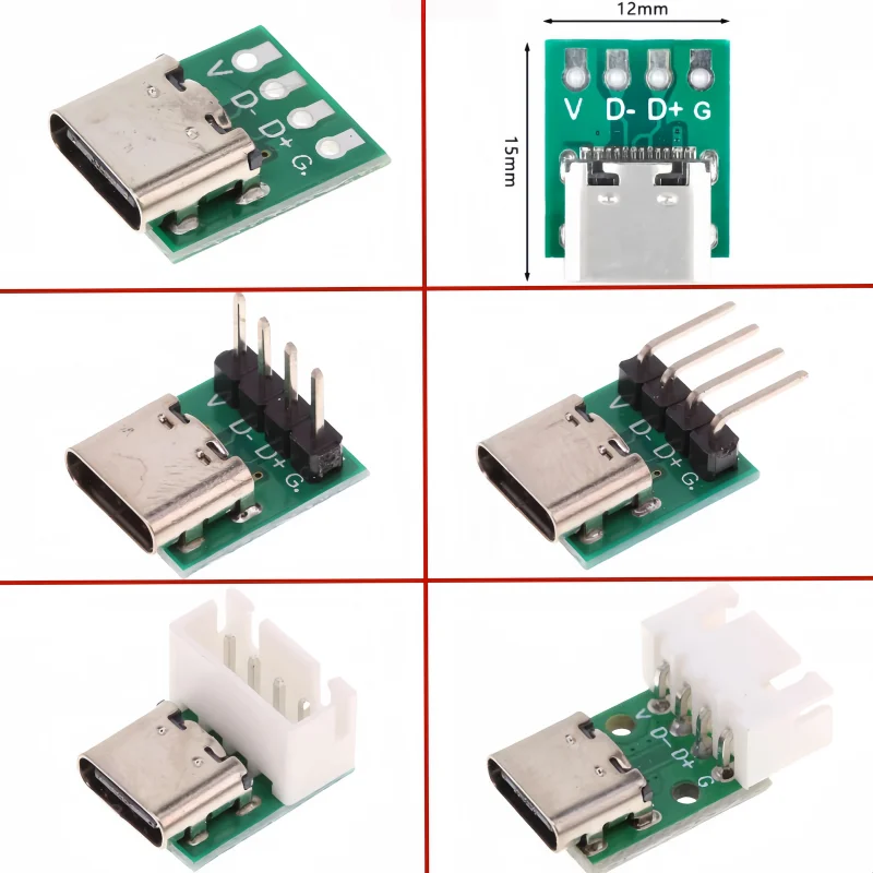 1/5/10pcs USB 3.1 Type-C 16Pin PCB Adapter Test Socket for Data Line Transfer & Cable Testing