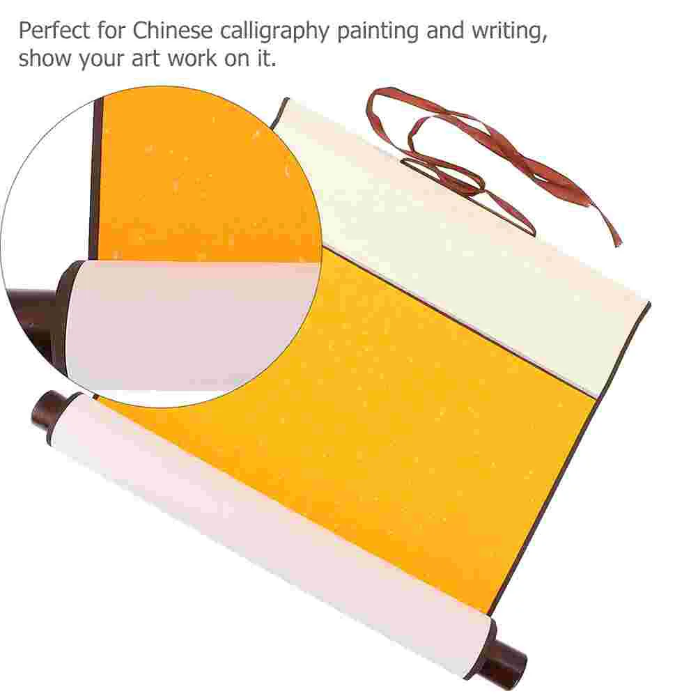 Drawing Paper Sprinkled Gold Rice Chinese Wall Mounting Scroll Reel Painting White Home Supplies Child