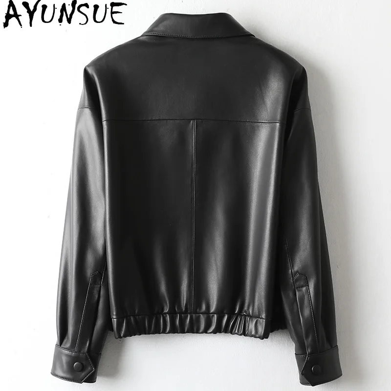 AYUNSUE 정품 가죽 자켓 여성 2025 진짜 양피 모토 & 바이커 코트 여성 자켓 가을 옷 Косуха Женская 캐주얼
