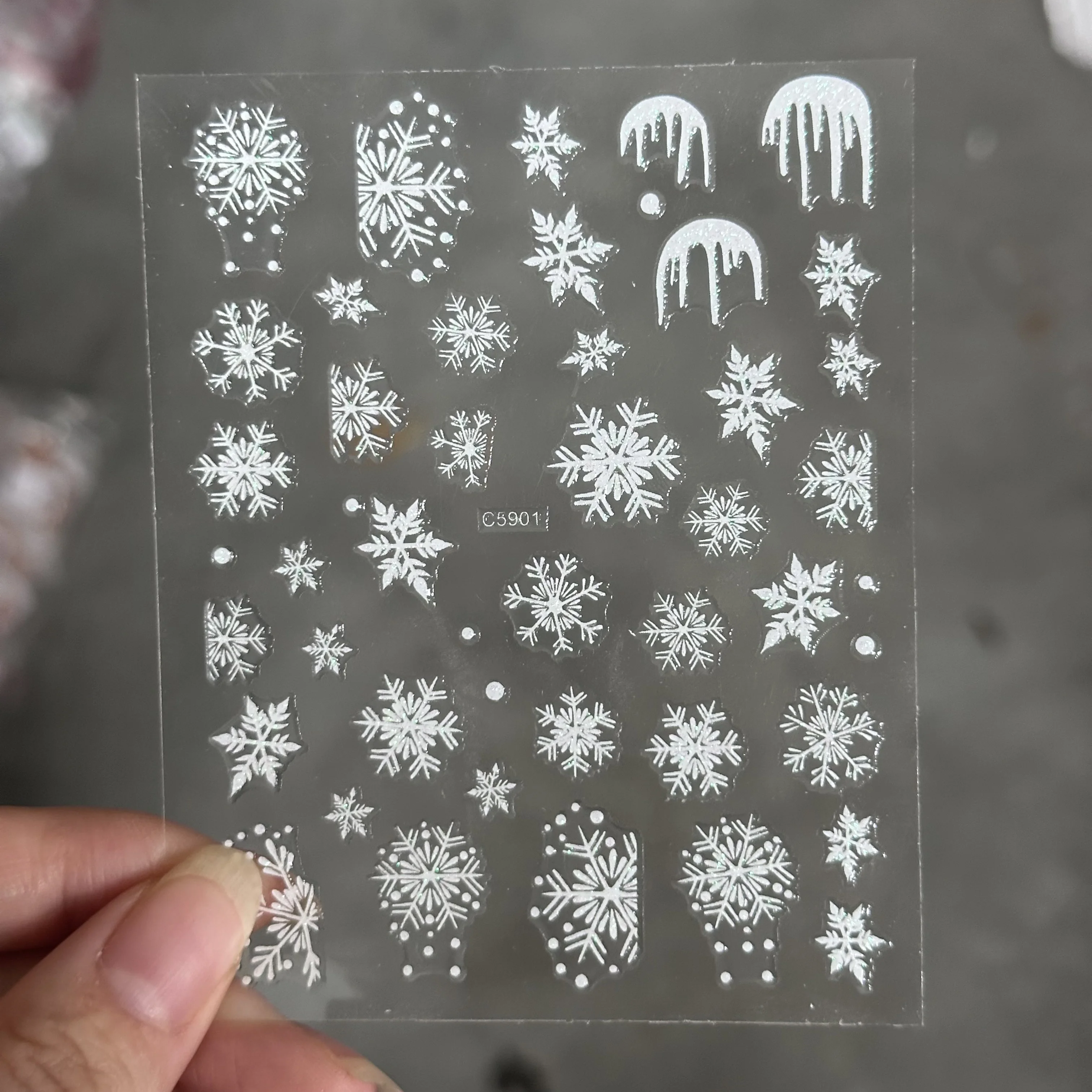 1 pz glitter bianco fiocco di neve adesivi natalizi per nail art inverno romantico fiocco di neve decalcomanie autoadesive decorazioni per unghie di Capodanno